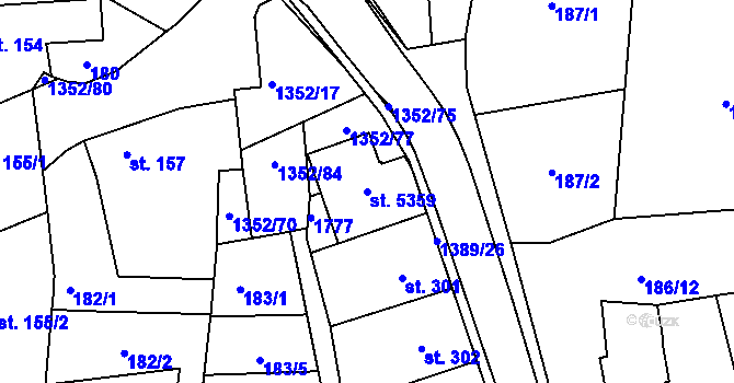 Parcela st. 5359 v KÚ Blansko, Katastrální mapa