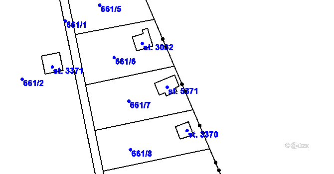 Parcela st. 5371 v KÚ Blansko, Katastrální mapa