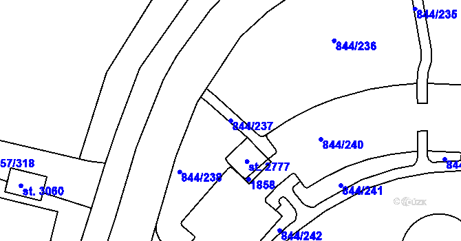 Parcela st. 844/237 v KÚ Blansko, Katastrální mapa