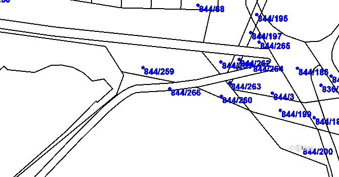 Parcela st. 844/266 v KÚ Blansko, Katastrální mapa