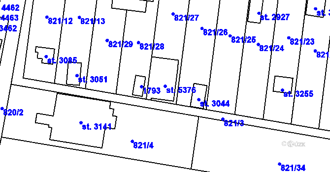 Parcela st. 5376 v KÚ Blansko, Katastrální mapa