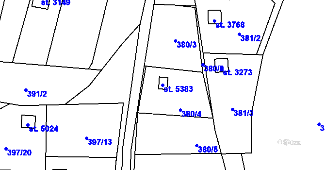Parcela st. 5383 v KÚ Blansko, Katastrální mapa