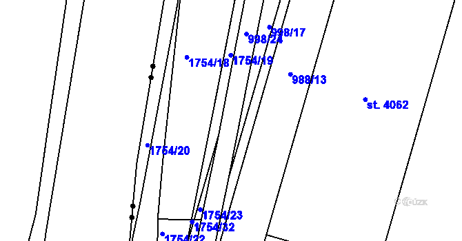 Parcela st. 998/26 v KÚ Blansko, Katastrální mapa