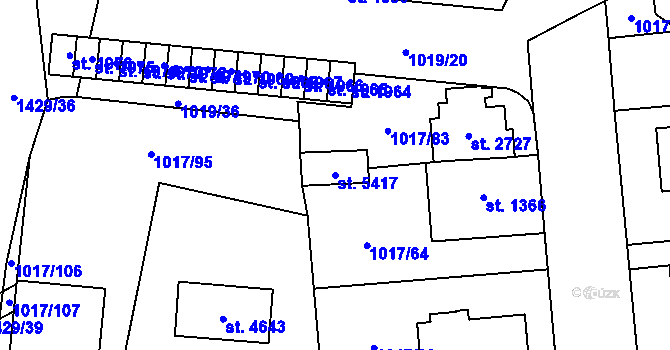 Parcela st. 5417 v KÚ Blansko, Katastrální mapa