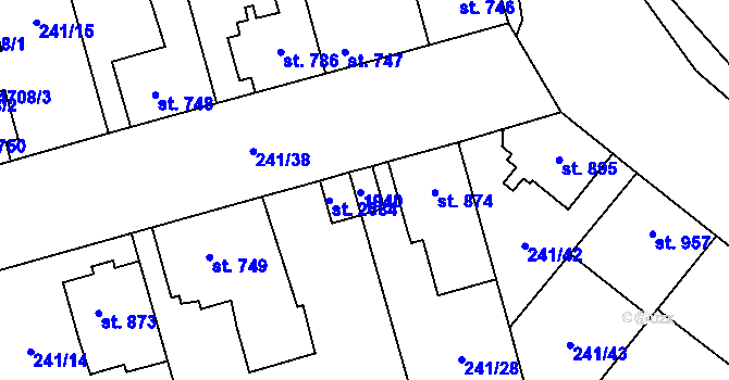 Parcela st. 5425 v KÚ Blansko, Katastrální mapa