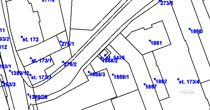 Parcela st. 5426 v KÚ Blansko, Katastrální mapa