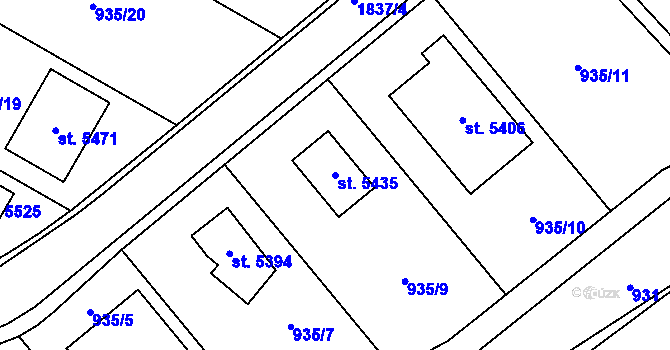 Parcela st. 5435 v KÚ Blansko, Katastrální mapa