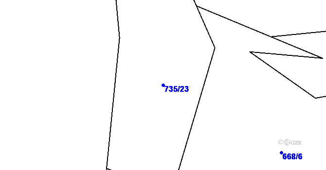 Parcela st. 735/23 v KÚ Blatce, Katastrální mapa