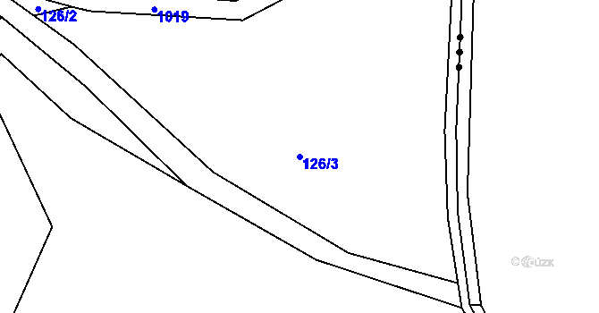 Parcela st. 126/3 v KÚ Houska, Katastrální mapa