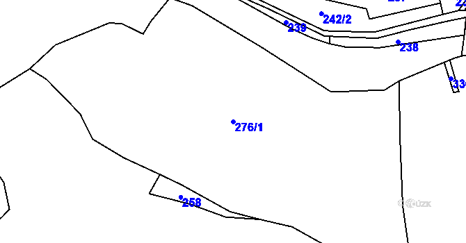 Parcela st. 276/1 v KÚ Tubož, Katastrální mapa
