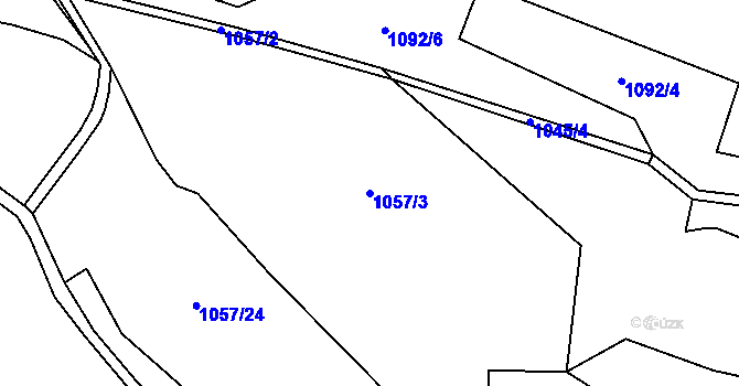 Parcela st. 1057/3 v KÚ Tubož, Katastrální mapa
