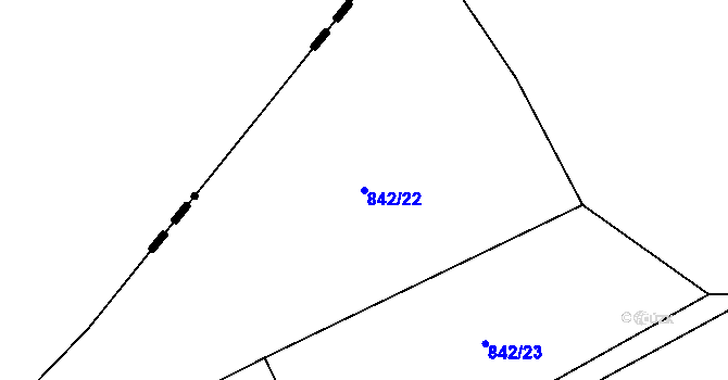Parcela st. 842/22 v KÚ Tubož, Katastrální mapa