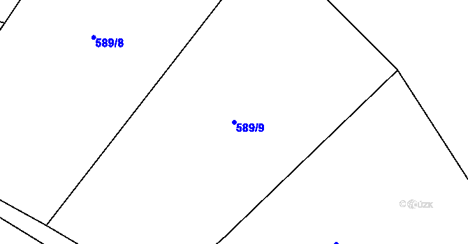 Parcela st. 589/9 v KÚ Tubož, Katastrální mapa