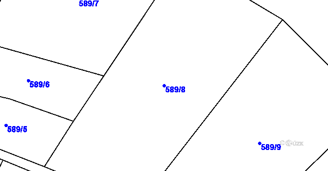 Parcela st. 589/8 v KÚ Tubož, Katastrální mapa