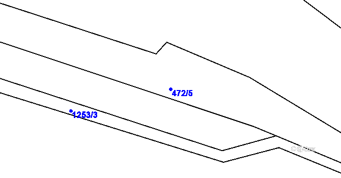 Parcela st. 472/5 v KÚ Tubož, Katastrální mapa