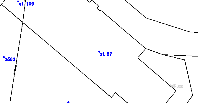 Parcela st. 57 v KÚ Blatec u Hodětína, Katastrální mapa