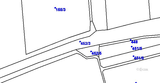 Parcela st. 452/3 v KÚ Blatec, Katastrální mapa