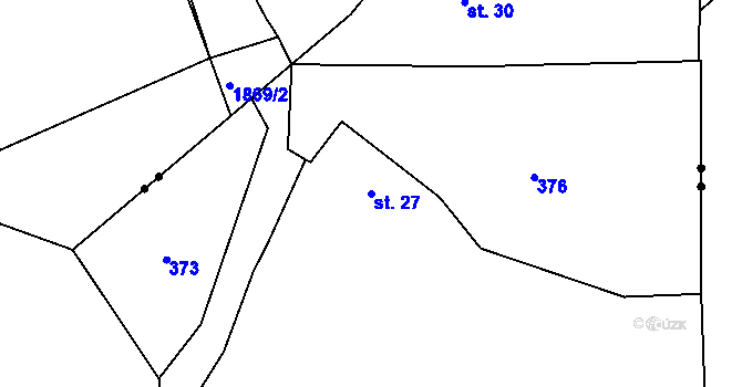 Parcela st. 27 v KÚ Blatenka, Katastrální mapa