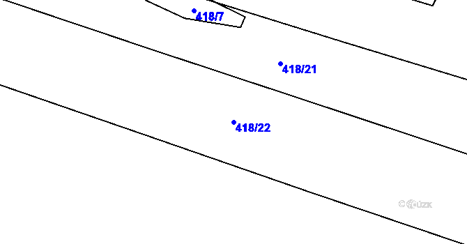 Parcela st. 418/22 v KÚ Blatenka, Katastrální mapa