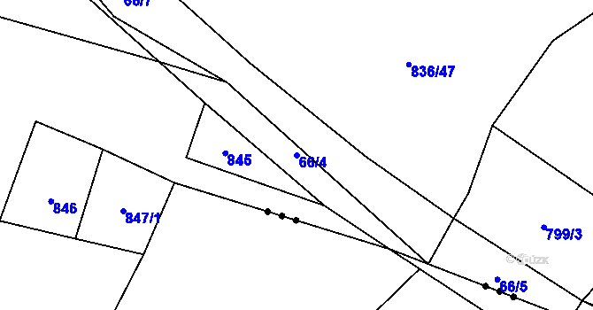 Parcela st. 66/4 v KÚ Lažánky, Katastrální mapa