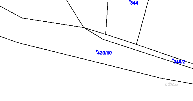 Parcela st. 420/10 v KÚ Lažánky, Katastrální mapa