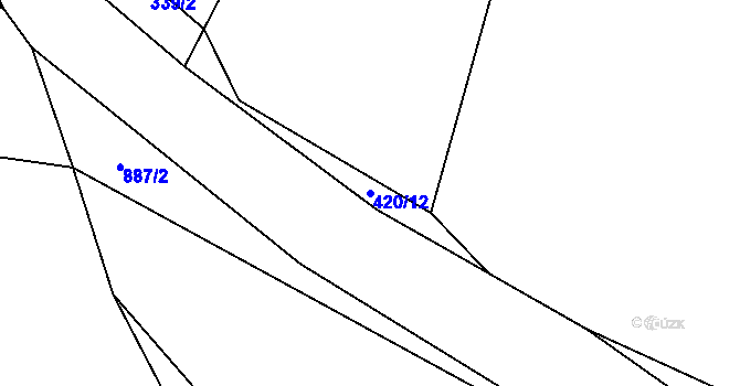 Parcela st. 420/12 v KÚ Lažánky, Katastrální mapa
