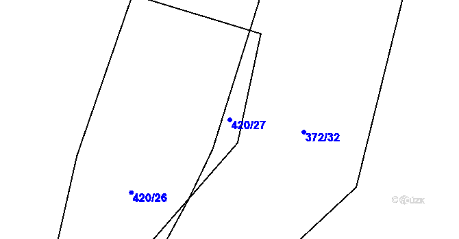 Parcela st. 420/27 v KÚ Lažánky, Katastrální mapa