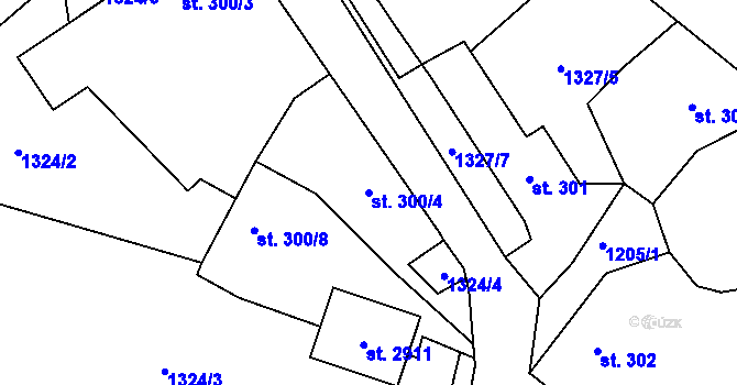 Parcela st. 300/4 v KÚ Blatná, Katastrální mapa