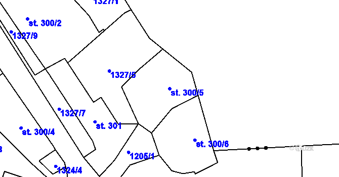 Parcela st. 300/5 v KÚ Blatná, Katastrální mapa