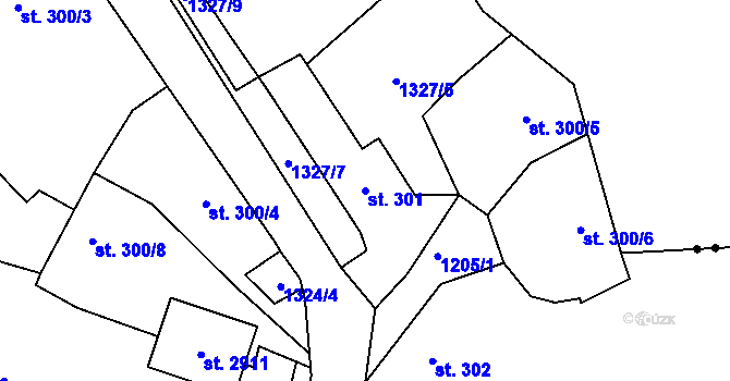 Parcela st. 301 v KÚ Blatná, Katastrální mapa