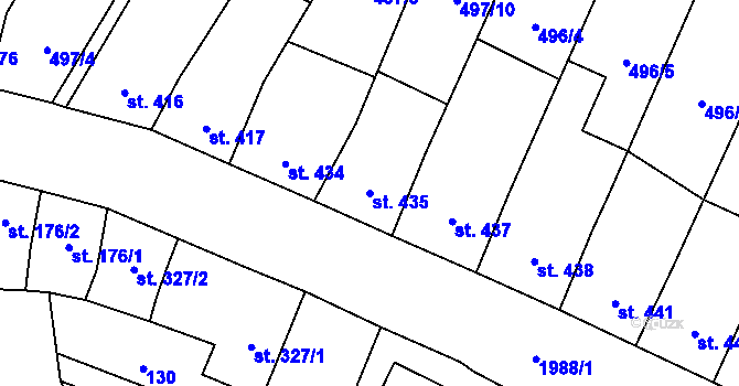 Parcela st. 435 v KÚ Blatná, Katastrální mapa