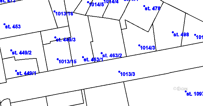 Parcela st. 463/2 v KÚ Blatná, Katastrální mapa