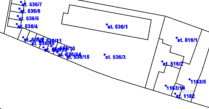 Parcela st. 536/3 v KÚ Blatná, Katastrální mapa