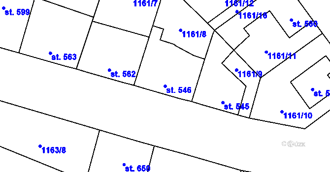 Parcela st. 546 v KÚ Blatná, Katastrální mapa