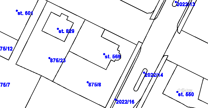 Parcela st. 569 v KÚ Blatná, Katastrální mapa