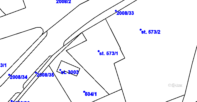 Parcela st. 573/1 v KÚ Blatná, Katastrální mapa