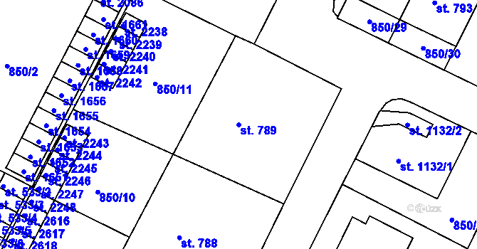 Parcela st. 789 v KÚ Blatná, Katastrální mapa