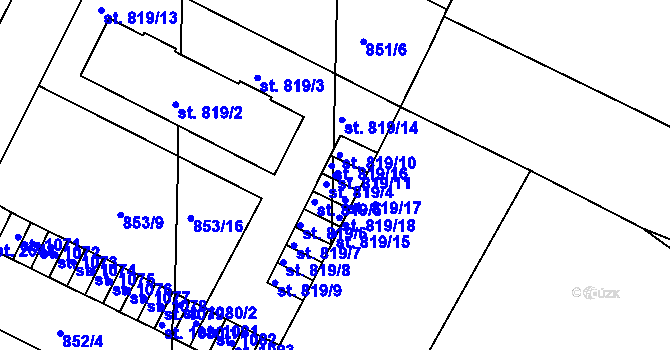 Parcela st. 819/11 v KÚ Blatná, Katastrální mapa