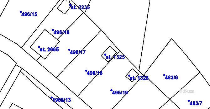 Parcela st. 1325 v KÚ Blatná, Katastrální mapa