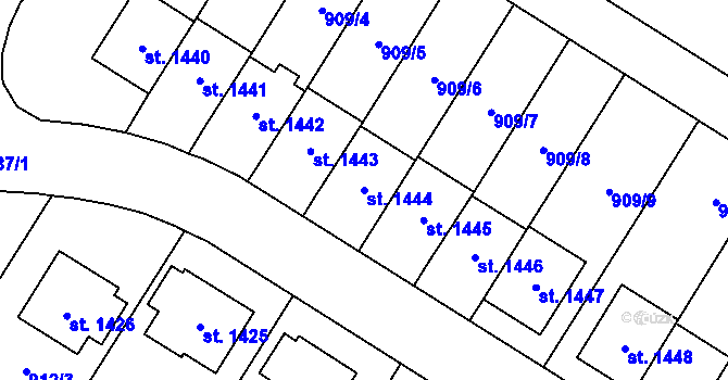 Parcela st. 1444 v KÚ Blatná, Katastrální mapa