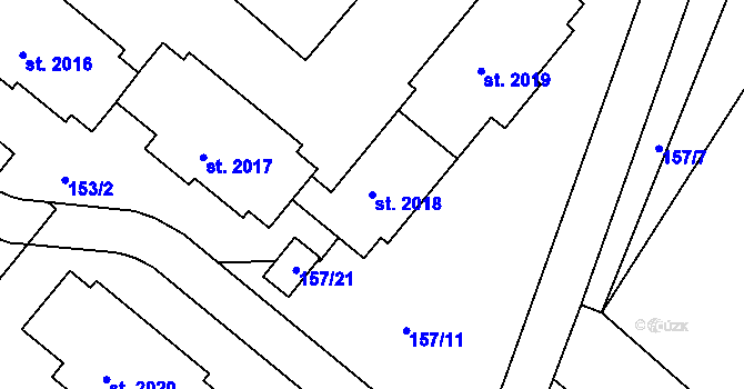 Parcela st. 2018 v KÚ Blatná, Katastrální mapa