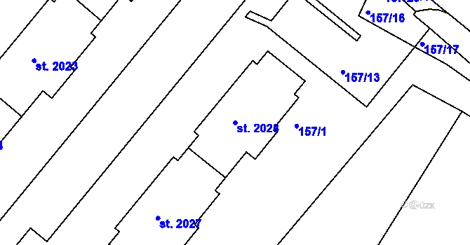 Parcela st. 2028 v KÚ Blatná, Katastrální mapa