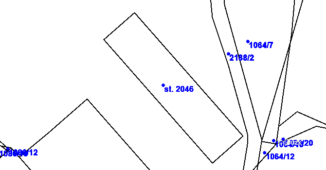 Parcela st. 2046 v KÚ Blatná, Katastrální mapa