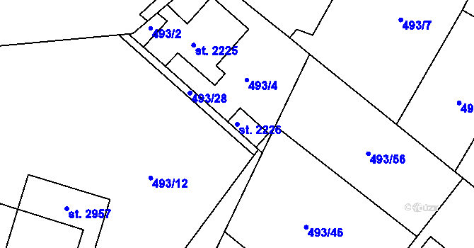 Parcela st. 2226 v KÚ Blatná, Katastrální mapa