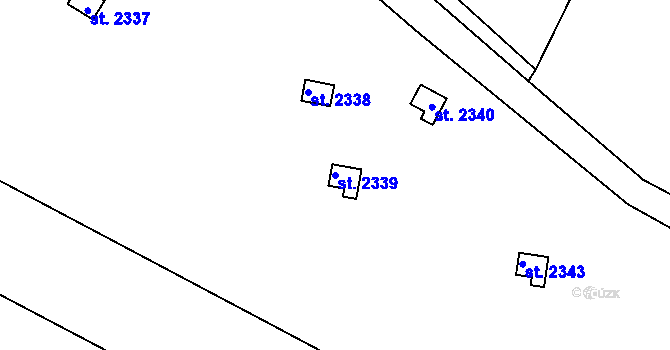 Parcela st. 2339 v KÚ Blatná, Katastrální mapa
