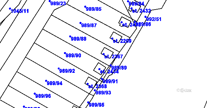 Parcela st. 2367 v KÚ Blatná, Katastrální mapa