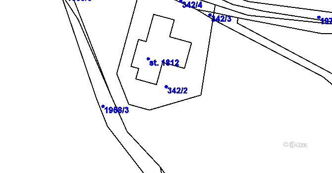 Parcela st. 342/2 v KÚ Blatná, Katastrální mapa