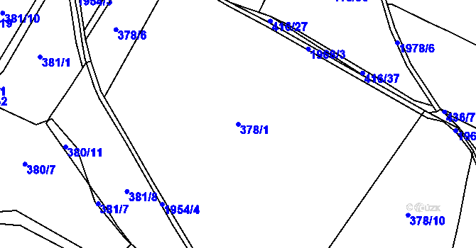 Parcela st. 378/1 v KÚ Blatná, Katastrální mapa