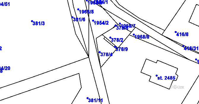 Parcela st. 378/4 v KÚ Blatná, Katastrální mapa