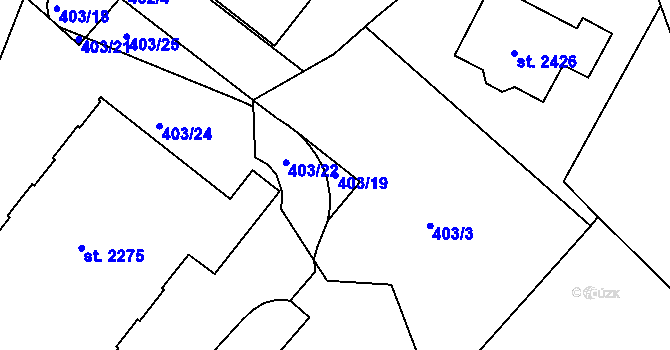 Parcela st. 403/19 v KÚ Blatná, Katastrální mapa